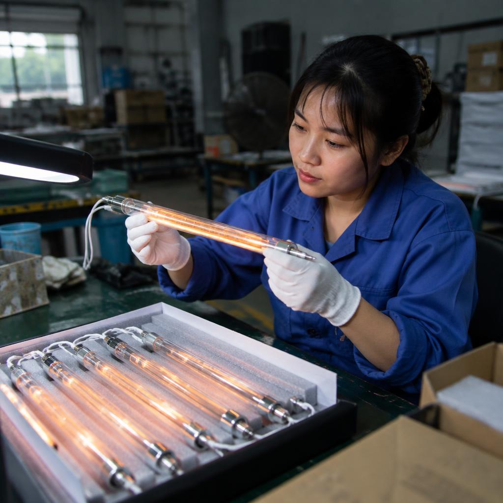 Kỹ thuật viên kiểm tra bóng sấy công nghiệp