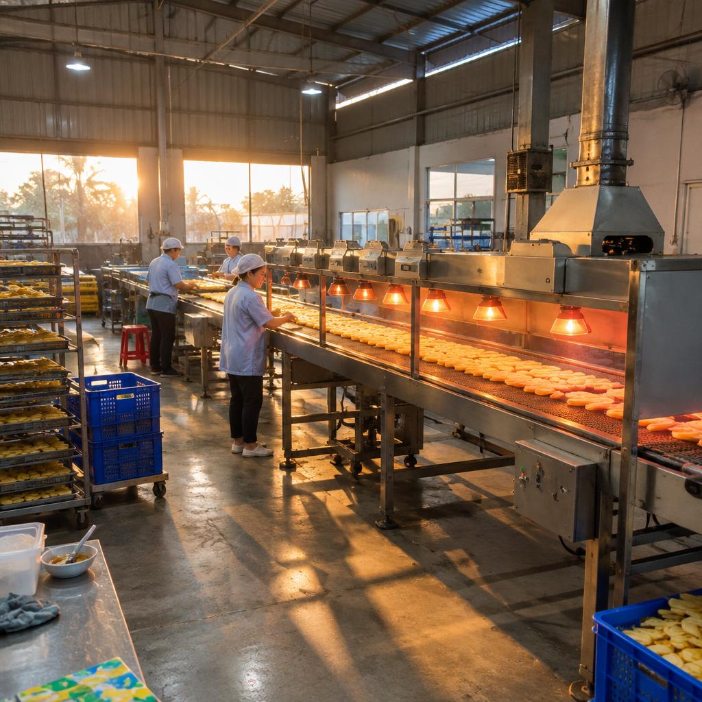 Kỹ sư kiểm tra hệ thống sấy công nghiệp để tối ưu hiệu quả