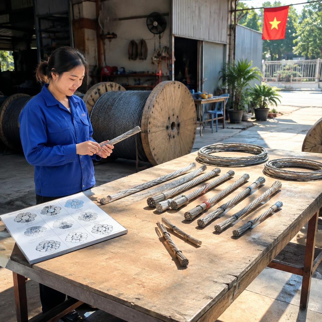 Hình ảnh các loại cấu tạo cáp thép cẩu hàng khác nhau