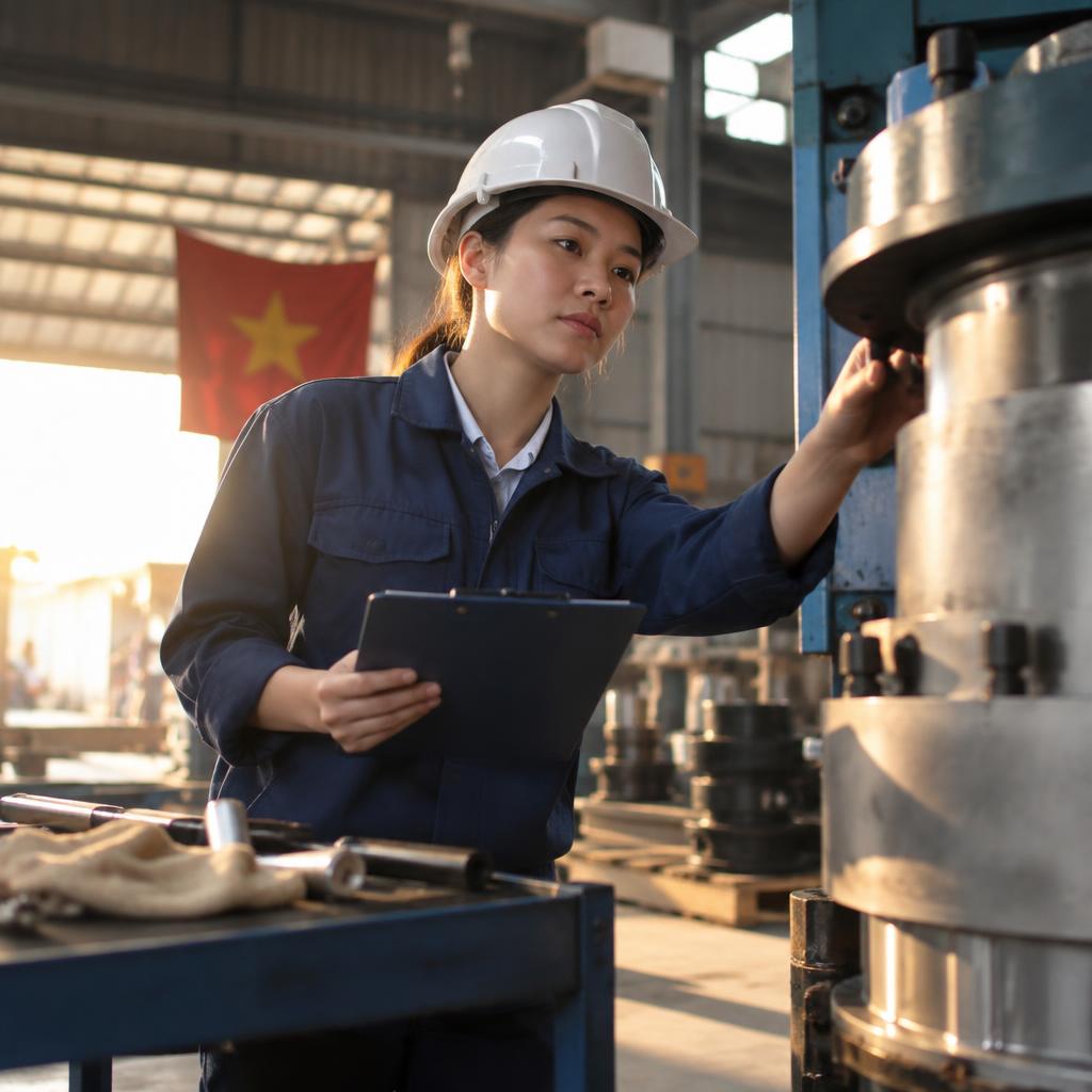 Kiểm tra chất lượng phụ kiện công nghiệp tại nhà máy