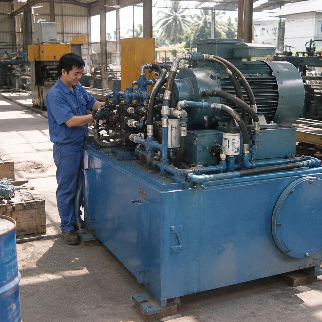 Thiết bị thủy lực công nghiệp trong nhà máy