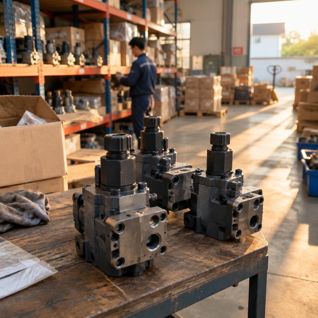 Kho hàng của nhà cung cấp thiết bị thủy lực với nhiều sản phẩm